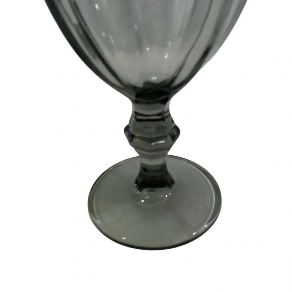 Libbey Gibraltar Smoke Water Goblets | Vintage Glass Set of 2 | 16.25 oz